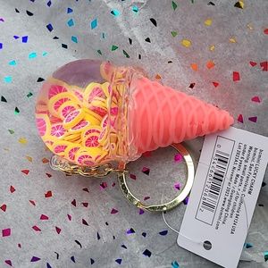 Ice Cream Come Keychain Liquid water ice cream cone keychain ice cream cone